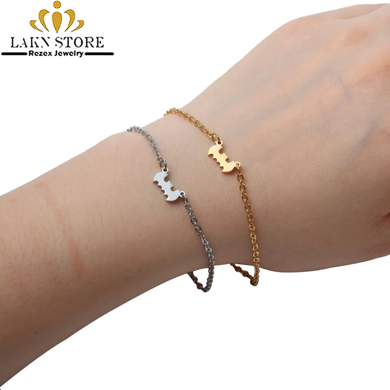

Stainless Steel Batman mark bracelets charm gold/silver chain bohemia bracelet &bangles for women/men jewelry brazalete mujer