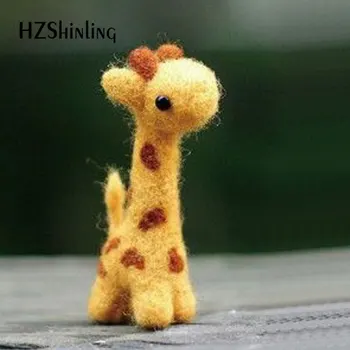 

Non-Finished Handmade Giraffe Toy Doll Wool Felt Poked Kitting DIY Cute Animal Wool Felting For Children Kids Girls