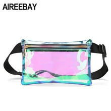AIREEBAY женская прозрачная поясная сумка голографическая поясная сумка новая водонепроницаемая нагрудная сумка Голограмма Хип сумка лазерный пояс Сумка