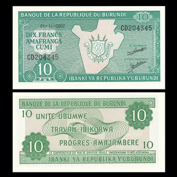 

Burundi 10 Francs, 2003-07 , P-33 , UNC, Uncirculated, Banknotes, Collection, Gift, Africa, Genuine Original Paper Notes