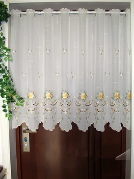 

Half-Curtain Embroidered Valance Partition Fashion Short Curtain Customize Curtain for Kitchen Cabinet Door A-67