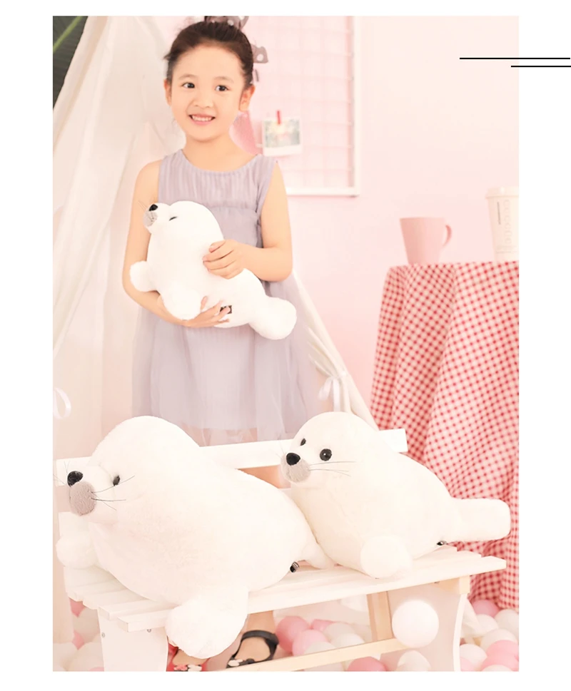 kawaii sea seal doll plush toy animal sea lion white dolls sleeping pillow for girl birthday gift 55cm 22inch DY50556 (11)