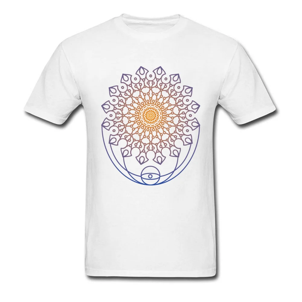 Round Collar inner mandala All Cotton Men T-Shirt Funny Short Sleeve Tops Shirt Fitted Design Clothing Shirt Wholesale inner mandala white