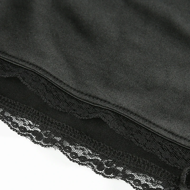 Sweetown черное винтажное сексуальное Бандажное платье Летнее Cheongsam воротник с пышными рукавами кружевное лоскутное женское вечернее платье