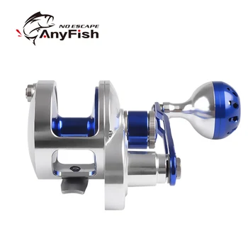 شراءالأصلي ANYFISH الدوار الصيد بكرة القفز عجلة والعتاد نسبة 6.0: 1 ماكس السحب 18 كجم اليد اليسرى/اليمنى لونين للاختيار