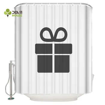 

DEARHOUSE Shower Curtain Grey Gift Box Shower Curtain Bathroom Curtain Home Decoration