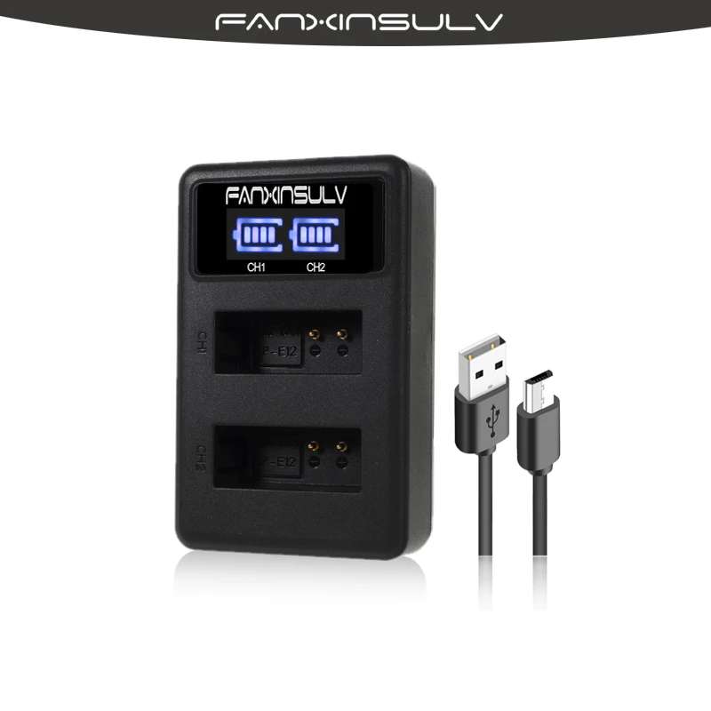 

LP-E12 LPE12 LP E12 Camera LCD Dual USB Charger for Canon EOX-M M2 M10 M50 M100 100D Kiss X7 SX70 Rebel SL1 DSLR Camera Charger