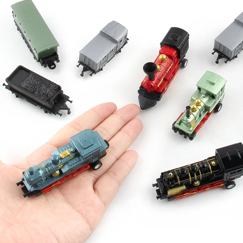 4 Styles Alloy Pull Back Car Retro Steam Train 1:65 Mini Simulation Model Classic Cute Toy Kid Gift F4