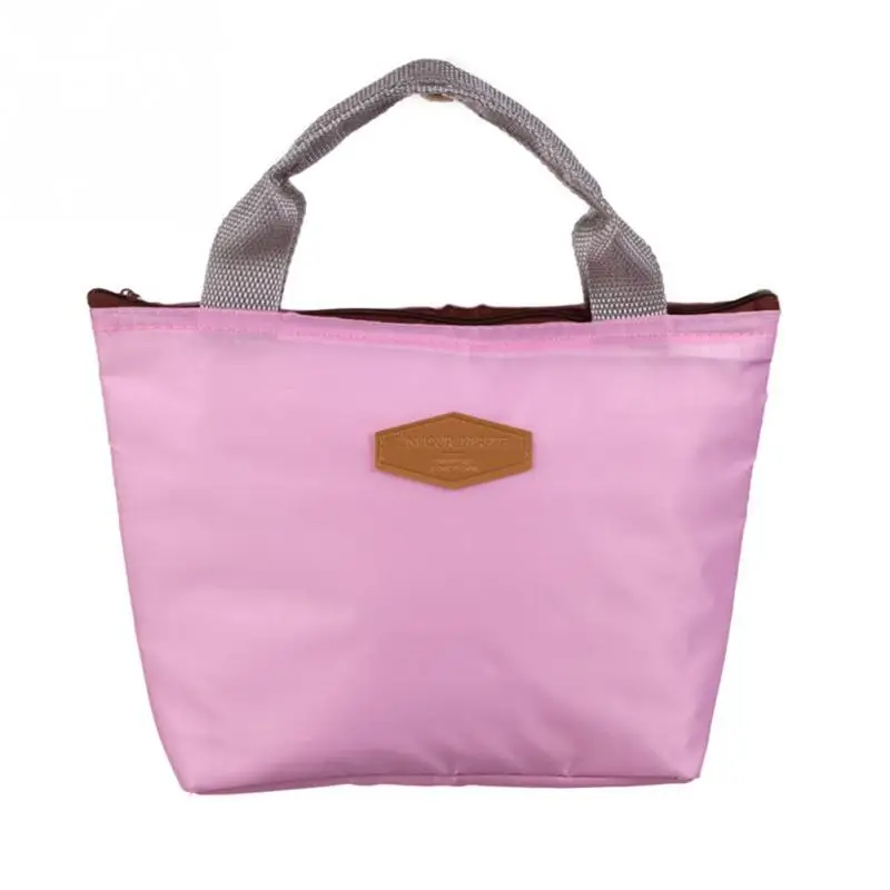 pink Оксфордские сумки для обеда, женские, мужские, Детские изолированные термосумки-холодильники, сумка-тоут для пикника, прочная сумка Bolsa Termica Lonchera, одноцветная - Цвет: pink