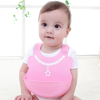 

Waterproof Silicone Bib Easily Wipes Clean! Comfortable Soft Baby Bibs Keep Stains Off for Babies or Toddlers Feeding Tools Bibs