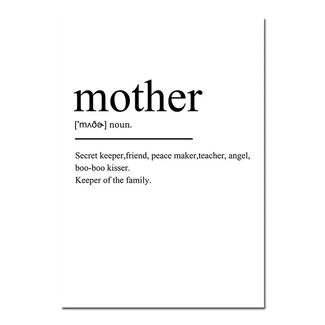 Black White Definition Quotes Canvas Poster Wall Art Minimalist Print