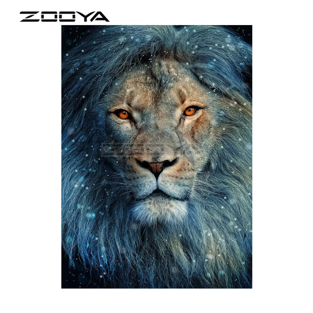 Алмазная вышивка ZOOYA &quotсделай сам&quot картина из страз с изображением головы льва