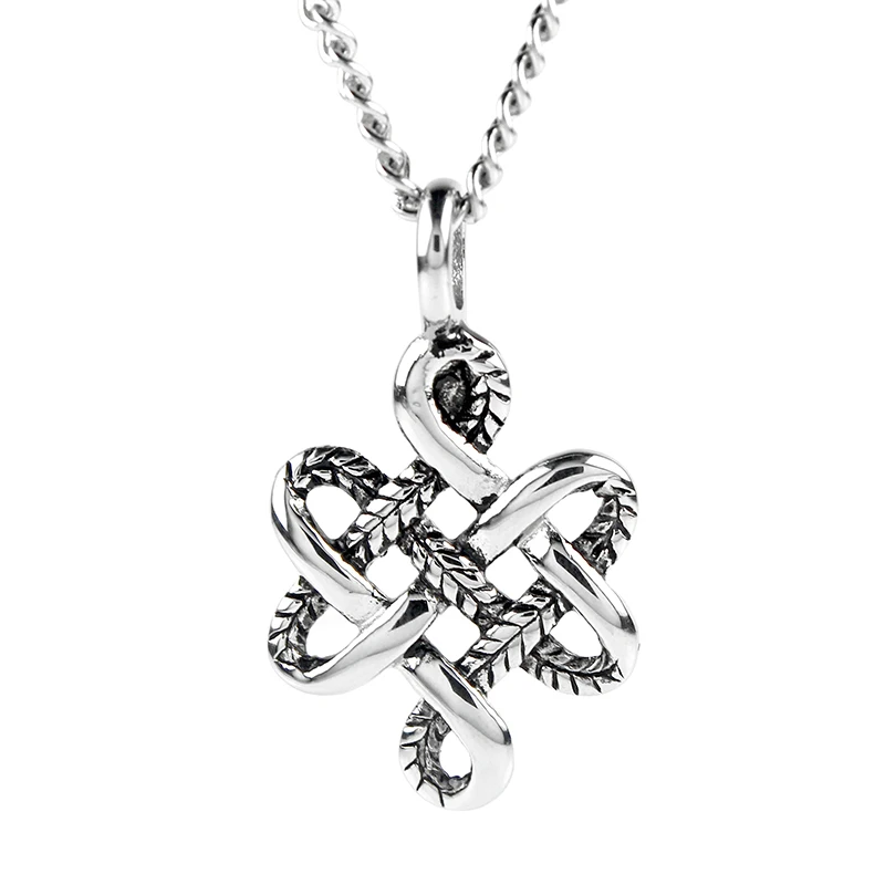 

Chinese Knot Pendant Necklace With Link Chain Vintage Pendant Female Charm Titanium Buddha Pendants Jewelry BP004