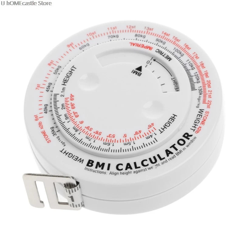 

BMI Body Mass Index Retractable Tape Measure & Calculator For Diet Weight Loss High Quality
