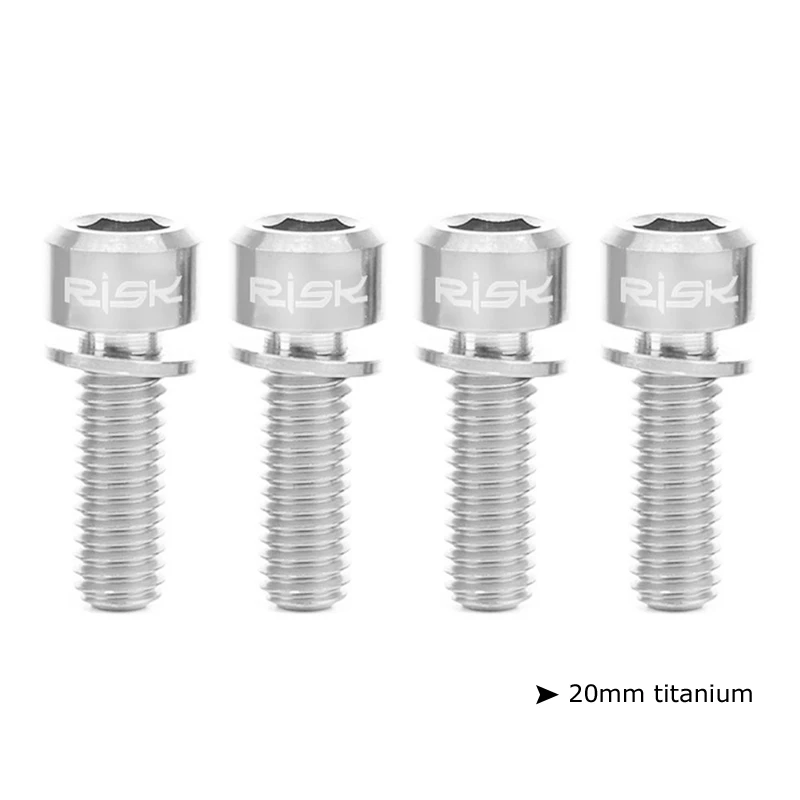 4 шт./лот M6x18/20 мм титановые Ti CT4 Болты Винты для MTB велосипеда кривошипный дисковый тормозной суппорт гарнитура стержень с адаптером шайба - Цвет: M6x20mm Titanium