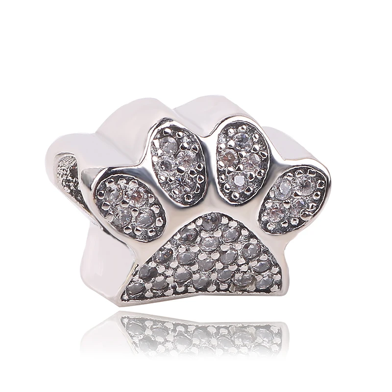 

dodocharms Hot 925 Silver European CZ Paw Charm Beads Fit Pandora Style Bracelet Pendant Necklace DIY Jewelry Originals