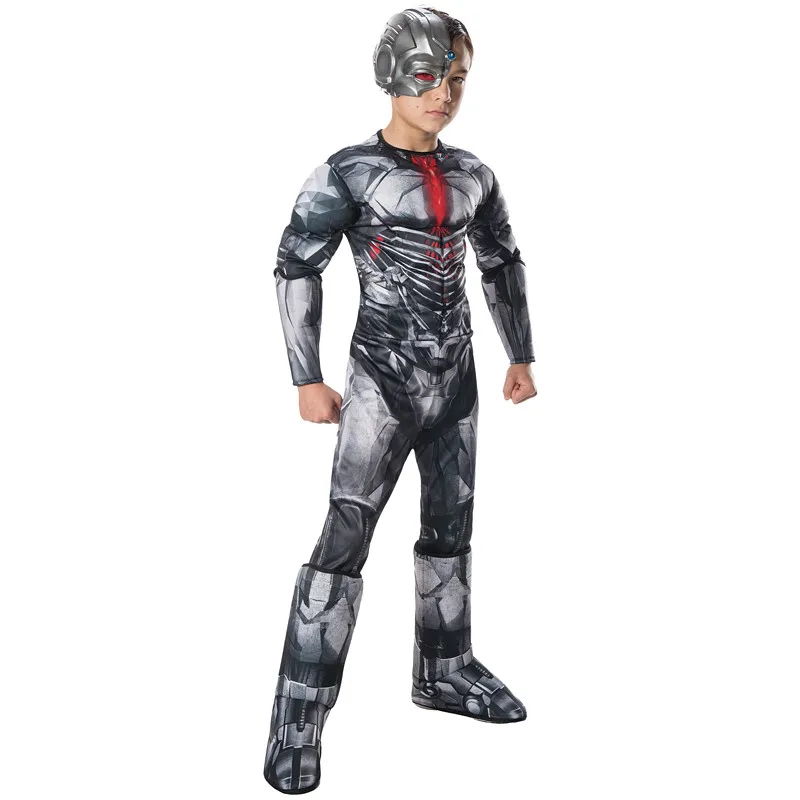 

Kids Justice League Role Playing Steel Bones Deluxe Superhero Muscle Costumes Costume Fantasy for Kids Halloween Party Dress Up