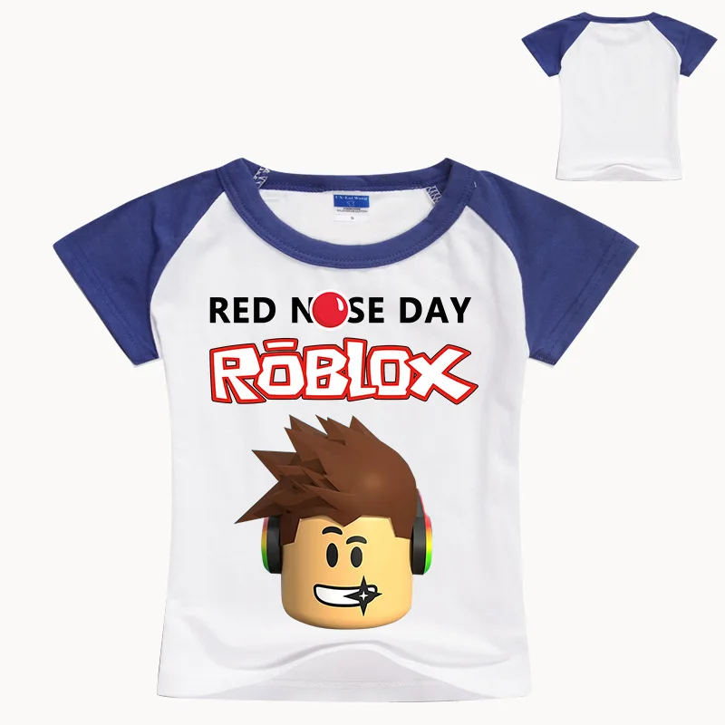 

Summer 2019 Children ROBLOX RED NOSE DAY Cartoon Funny T shirt Baby Boys/Girls Short Sleeve Summer Tops Kids Clothes
