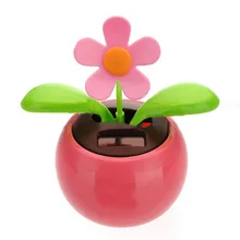 Флип лоскут солнечной энергии цветок горшок качели танцы игрушка Новинка домашний орнамент-розовый