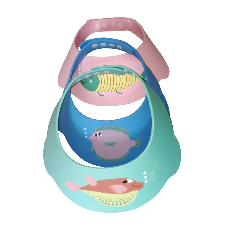 Регулируемый водонепроницаемый детский шампунь Кепка Мягкая EVA рыбий напечатанный душ Защитная Ванна крышка Мыть Волосы Щит уход за детьми