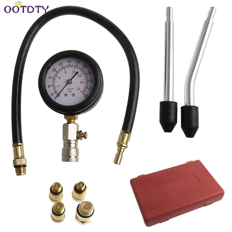 Portable Engine Cylinder Pressure Gauge Compression Tester Diagnostic