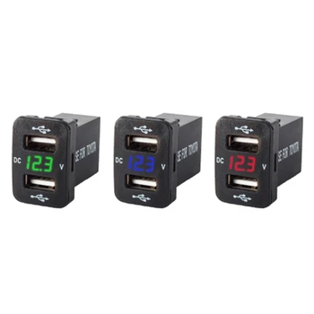 

2 in 1 Dual USB Ports voltmeter Car Charger Socket Voltmeter 4.2A Power Adapter For Toyota