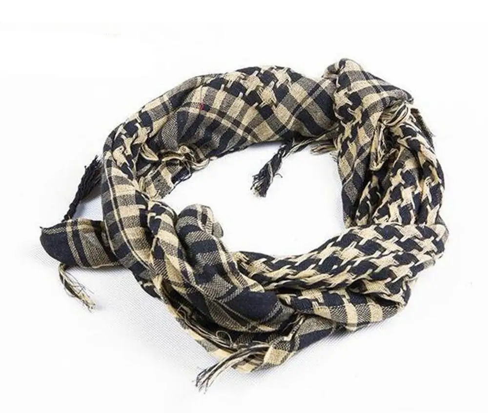 Превосходный тактический шарф в стиле милитари тюрбан пустыня Шеман арабский высокое качество полиэстер Keffiyeh белые модные шарфы высокое качество - Цвет: Coyote Tan