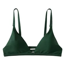 Одноцветный Топ бикини с лямкой через шею, зеленый бюстгальтер, бразильский Одноцветный купальник, сексуальный купальник, спортивный бюстгальтер, танга, бикини, Maillot De Bain# DX