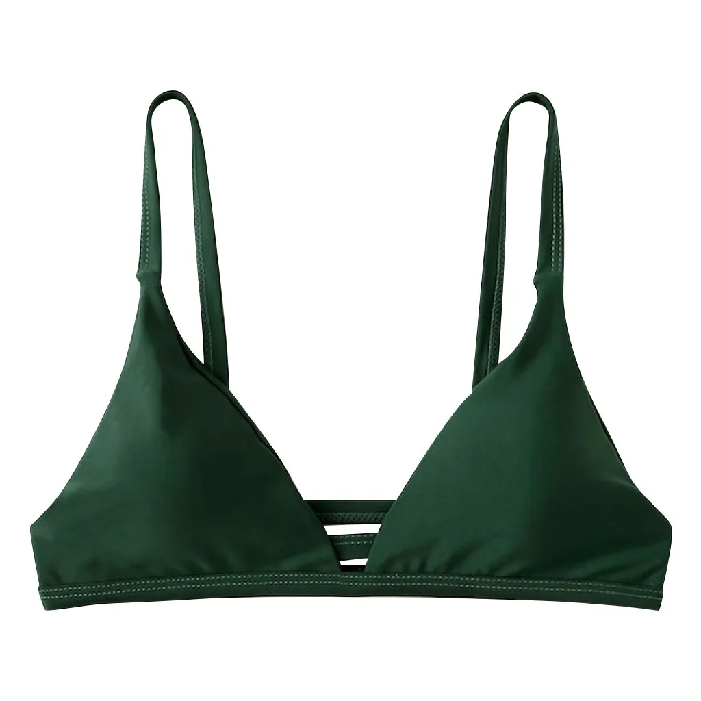

Solid Color Halter Bikini Top Green Bra Brazilian Solid Swimwear Sexy Pad Beachwear Sport Bra tanga bikini Maillot De Bain #DX