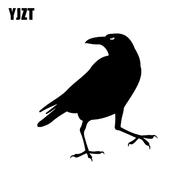 

YJZT 14.1CM*15CM Cartoon Fun Bird Vinyl Retro-reflective Car Sticker Decal Black/Silver Graphical C11-1276