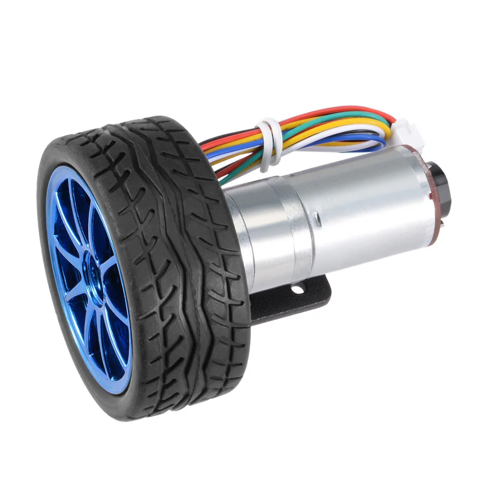 

Uxcell 1Pcs DC 600 / 220 / 140RPM 12V Encoder Gear Motor with Mounting Bracket 65mm Wheel Kit 1 set for Smart Car Robot DIY