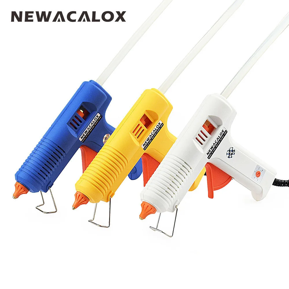 NEWACALOX 150W EU DIY Hot Melt Glue Gun 11mm Adhesive Stick Rod Industrial Electric Silicone Gun Thermo Gluegun Repair Heat Tool