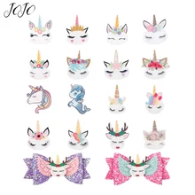 JOJO yaylar 10 adet DIY zanaat malzemeleri düzlemsel reçine aksesuarları Unicorn boynuz çiçek telefon kılıfı el yapımı küpe dekor malzemesi