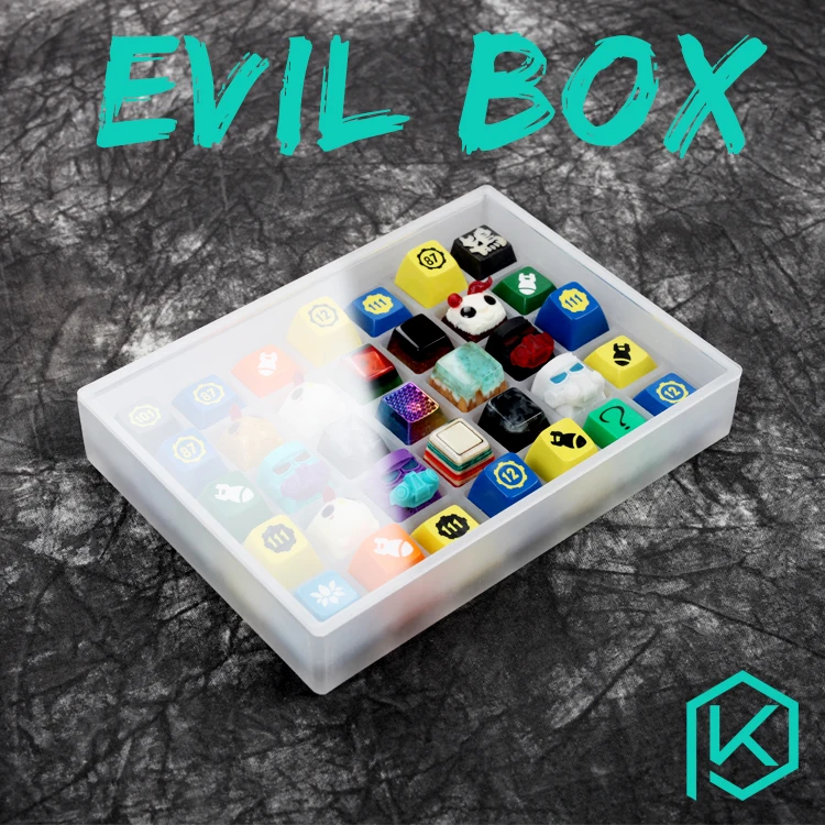 

[only box]evil box acrylic keycaps box 7 x 5 keyboard sa gmk oem cherry dsa xda keycaps box For Keycap Set Stock Collection