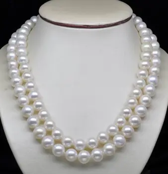 

Natural Double Strand AAA+ 7-8MM WHITE PEARL NECKLACE WITH ROSE CLASP