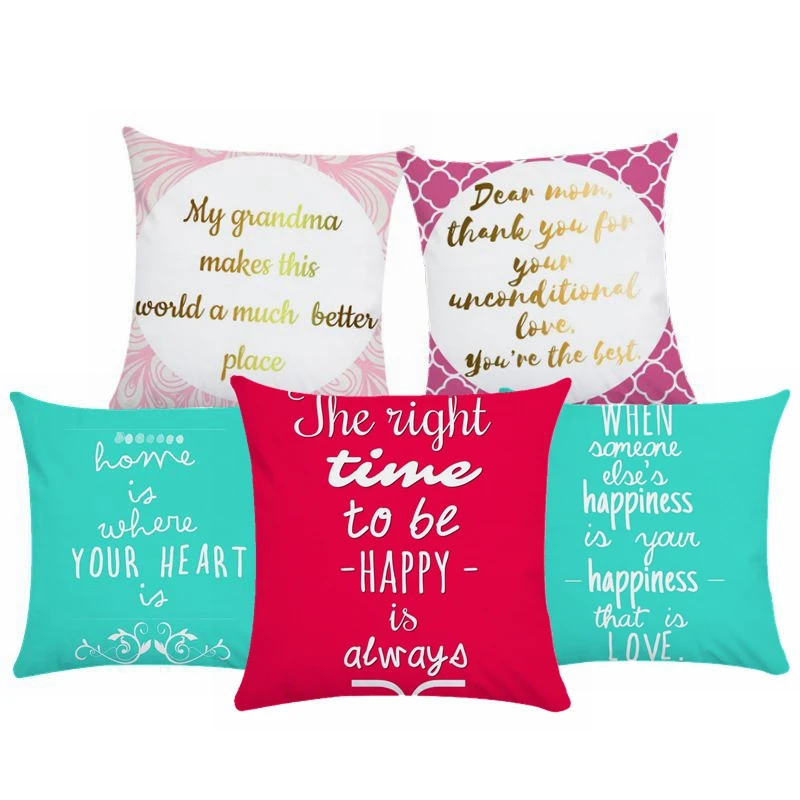 

Candy Color Letter Pattern Cushion Cover Short Plush Home Decoration Throw Pillow Car Sofa Decor Decorative Pillowcase