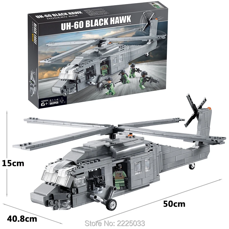 

compatible legoeinglys military UH-60 Black Hawk helicopters Army Team 562pcs Building Blocks brick Educational toy for children