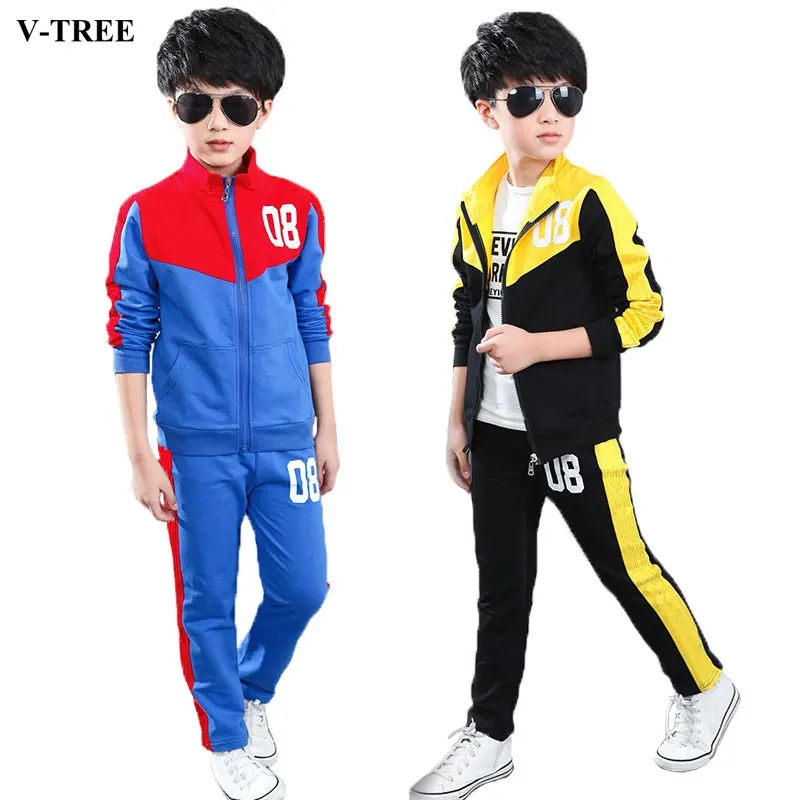 Buy V TREE 2017 spring teenage boys clothing set