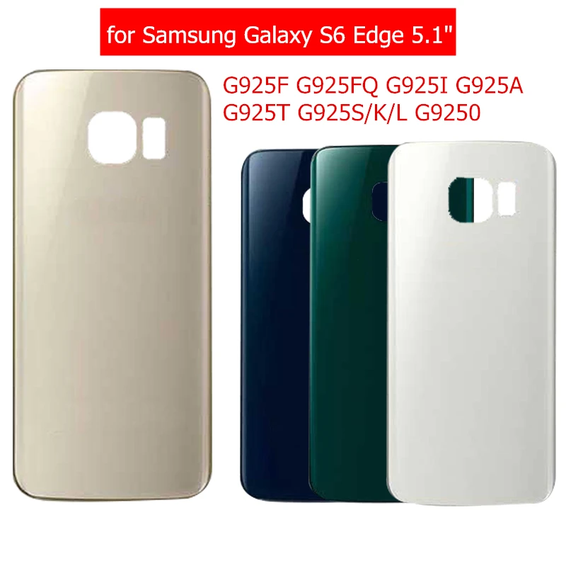 Для samsung Galaxy S6 Edge G925 стеклянная задняя крышка батарейного отсека задняя крышка корпуса для Galaxy S6 Edge запасные части с клеем 3m