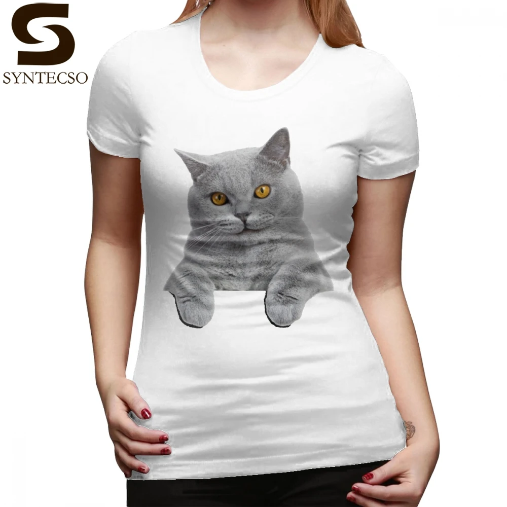 

Ragdoll Cat T-Shirt British Shorthair Cat T Shirt White Print Women tshirt XL 100 Cotton O Neck Street Style Ladies Tee Shirt