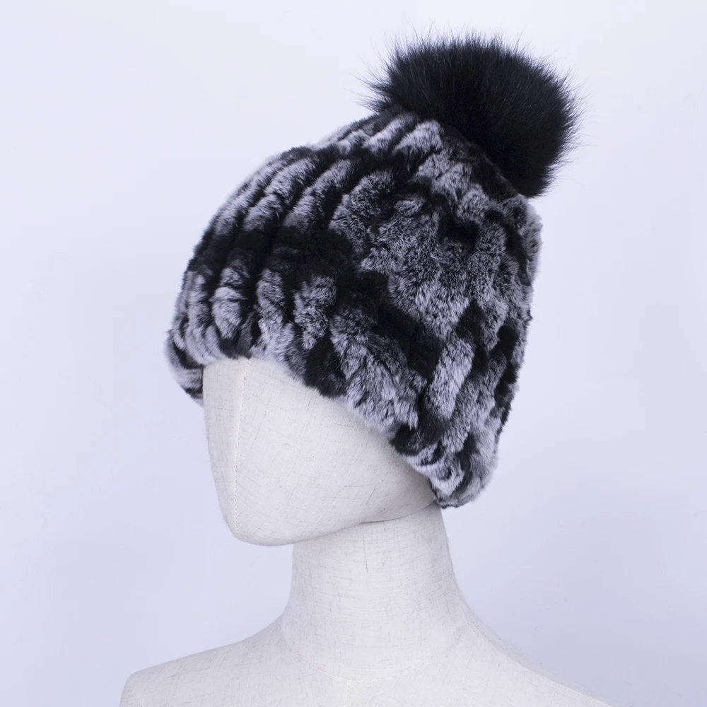 YC Fur зимние шапочки, шапки для женщин, ручная работа, вязаная шапка из натурального меха, женская супер эластичная, свободный размер, повседневная женская шапка s зима