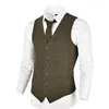 VOBOOM – gilet en laine Tweed pour hommes, gilet à simple boutonnage à chevrons, Slim ajusté, 007 ► Photo 1/6