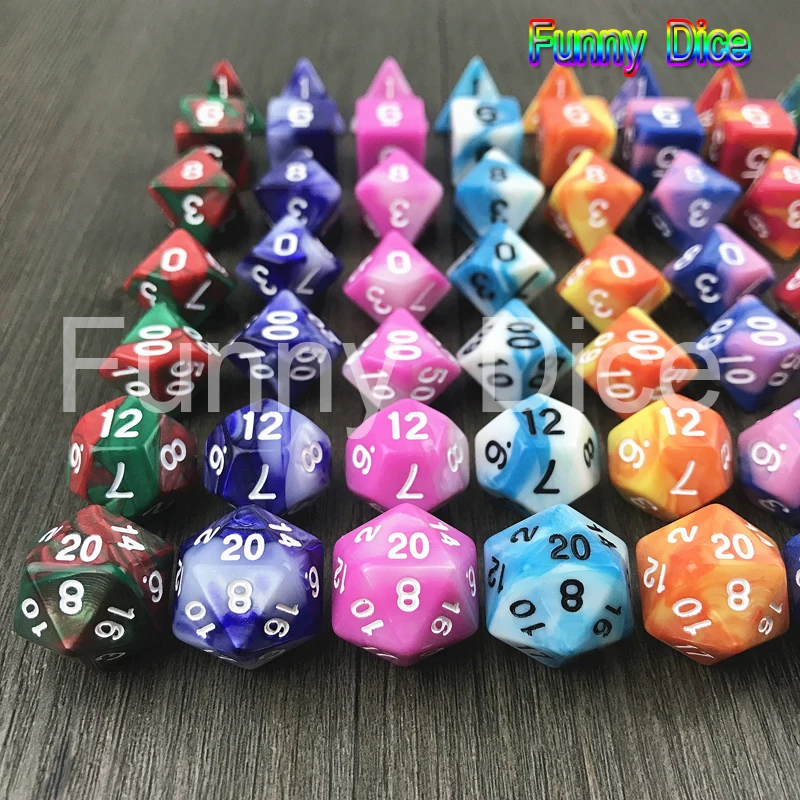 

Mixed Color 7Pcs/set of D4-D20 Nebular Effect TRPG Multi-Sides Game Dices for Dungeons & Dragons Board Games,Party Favors