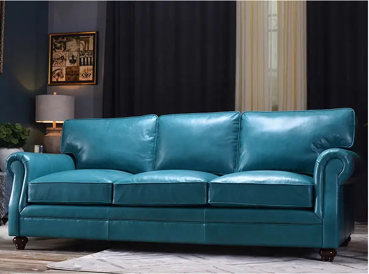 Living Room Sofa set furniture real genuine cow leather sofas puff asiento muebles de sala canape 3 seater shape sofa cama