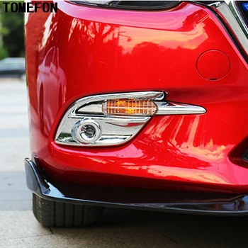 

2pcs Auto Car Styling For Mazda 3 M3 Axela 2017 2018 ABS Chrome Front Fog Light Lamp Cover Trim Head Foglight Frame