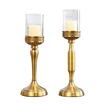 

MRZOOT Fashion European candle crystal living room glass metal aromatherapy candlestick home decoration ornaments accessories