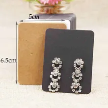 200 шт. Новые бумаги, картона крафт/белая/черная серьга Пакетная карта 5*6,5 см для стойка для ювелирных украшений карта-метка пользовательские за дополнительную стоимость