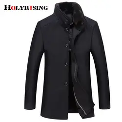 Holyrising мужские куртки, шерстяные пальто, пальто со стоячим воротником для мужчин, теплое пальто на одной пуговице, эластичное мужское