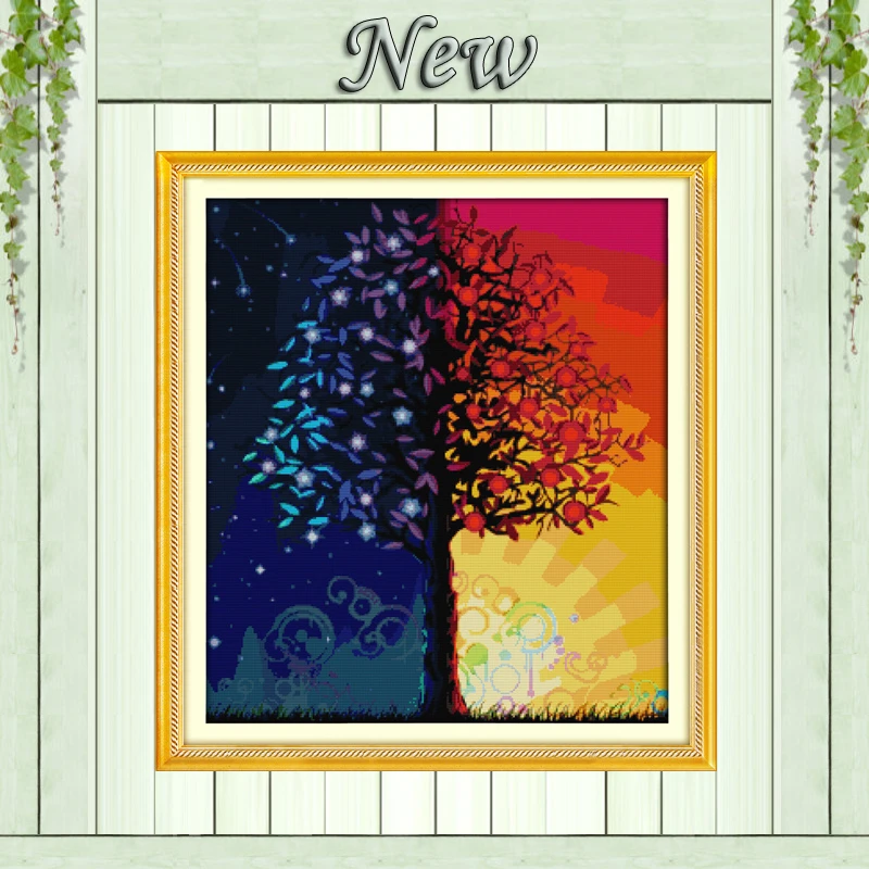 Набор для вышивки крестиком Color life tree 11CT DMC 14CT живописный домашний декор|counted cross