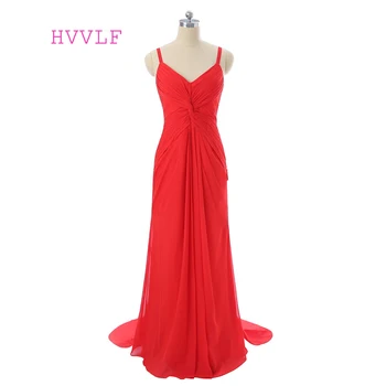 

Red Celebrity Dresses Mermaid Spaghetti Straps Chiffon Beaded Open Back Women Long Evening Dresses Red Carpet Dresses